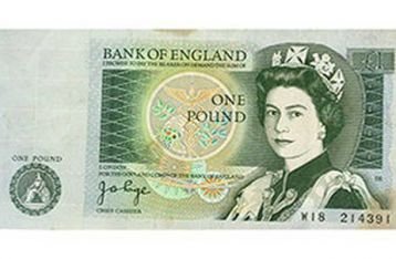 1797 - Bank of England Menerbitkan Uang Kertas Satu Pound Pertama